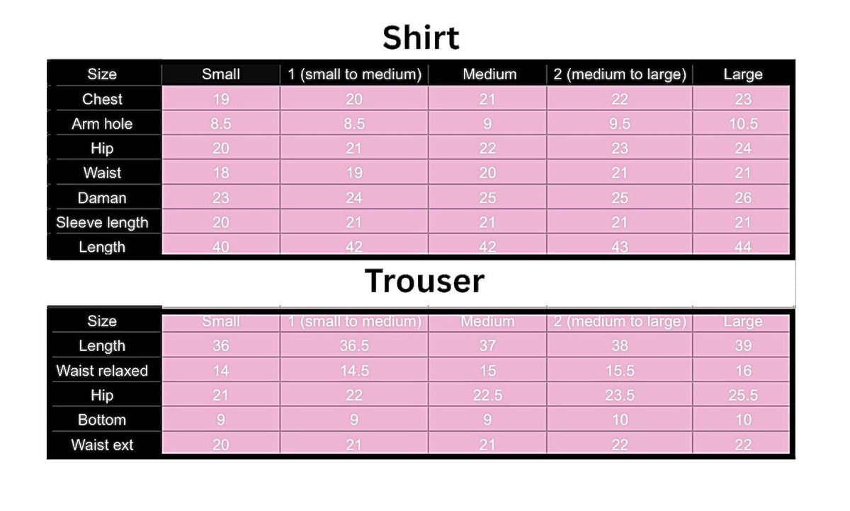 Size chart